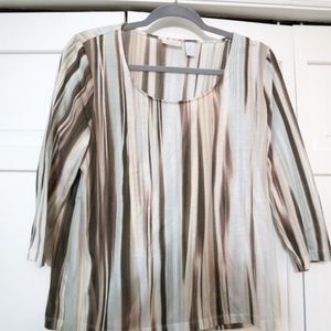 Chico's Brown/Light Blue Top